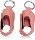 HURRISE 2pcs Asthma Inhalator Halter, Inhalator Halter Schlüsselanhänger, Tragbare Aufbewahrung Schutz PU Leder Case mit Karabiner Clip - Vielseitige Nutzung, stilvoll und Design für Reisen