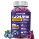 Glucosamin Chondroitin Gummies - 3000MG Extra Strength Joint Support Supplement mit MSM & Elderberry, Flexibilität, Antioxidant Immun Support Gummy für Erwachsene, Männer & Frauen