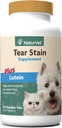 NaturVet - Tear Stain Plus Lutein - Eliminates Unsightly Tear Stains - Verbessert mit Cranberry Extract, Calcium Ascorbate & Oregon Grape Root - für Hunde & Katzen - 60 Tabletten