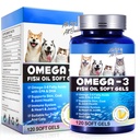 Omega-3 Huile de poisson pour chiens, Omega 3 Huile de poisson avec l'EPA et DHA soutient les chiens Allergies saisonnières Relief, Boosts fonction immunitaire, Démangeaison de la peau et de promouvoir la santé du manteau, suppléments pour animaux - 120 gels doux