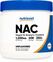 Nutricost N-Acetyl L-Cystein (NAC) Pulver 250 Gramm - Vegan NAC, Non-GMO, Glutenfrei