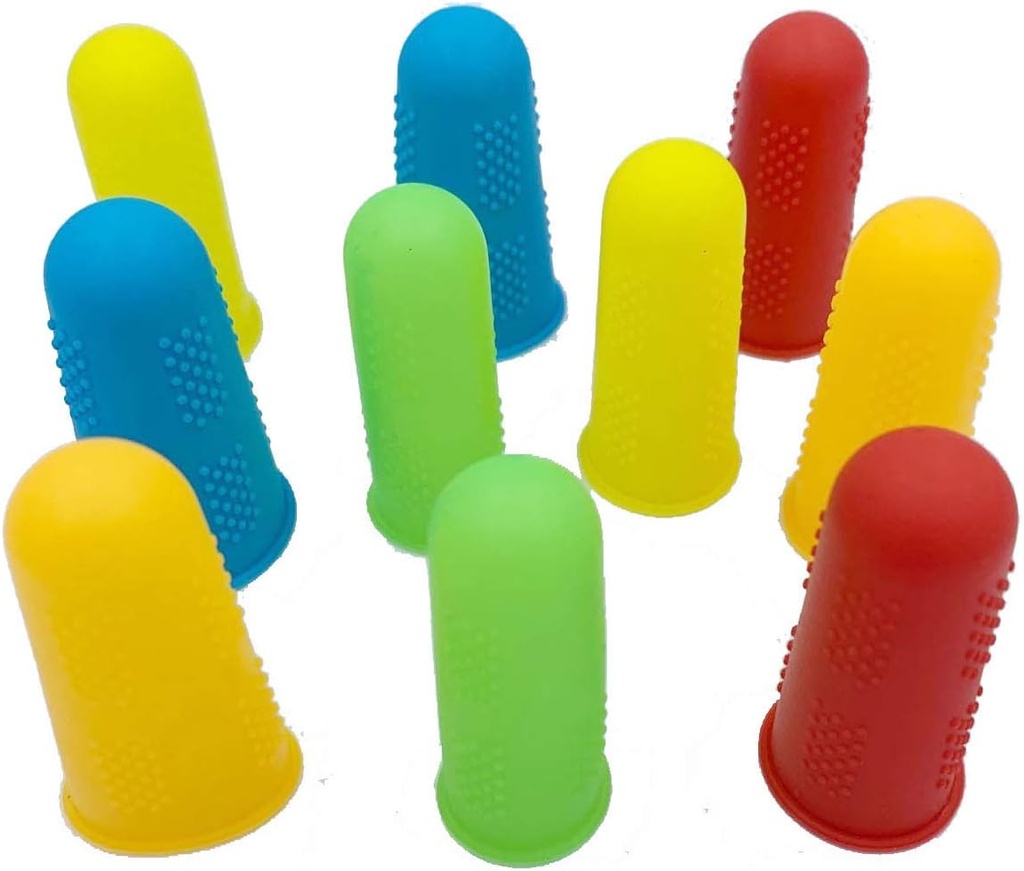 Silikon Finger Protektor,JDWG 10 Stück Finger Cover Finger Cots, Heiße Klebe Gun Finger Caps, Finger Sleeves,Große für Trigger Finger/Finger Cracking/Finger Arthritis/Finger Callus. (Mix Color)