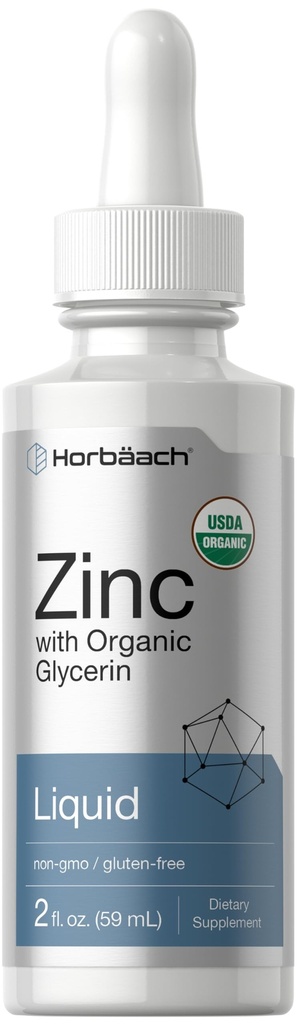 Horbäach flüssige Zinktropfen | 2 Oz | mit organischem Glycerin | Vegetarische, nicht-GVO, glutenfreie Ergänzung