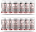Sports Collagen Powder, 12.42 oz, Pack of 12 - Grass Fed Bovine & Wild Fish Hydrolyzed Type I, II, III Multi Collagen Peptides, Unflavored Protein Powder with Electrolytes