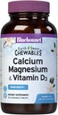 Bluebonnet Nutrition Calcium Magnesium Plus Vitamin D3 Erdnüsse, Knochengesundheit & Muskelentspannung, Sojafrei, Glutenfrei, Kosher Zertifiziert, Dairy-Free, 90 Vanille Flavored Chewable Tablets