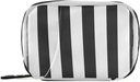Pfrewn Pill Organizer Case Schwarz und Weiß Gestreifte Reise Pille Box mit Reißverschluss 7 Tage Tragbare kleine Wochen Vitamin Medizin Ergänzung Halter Tasche für Frauen Männer