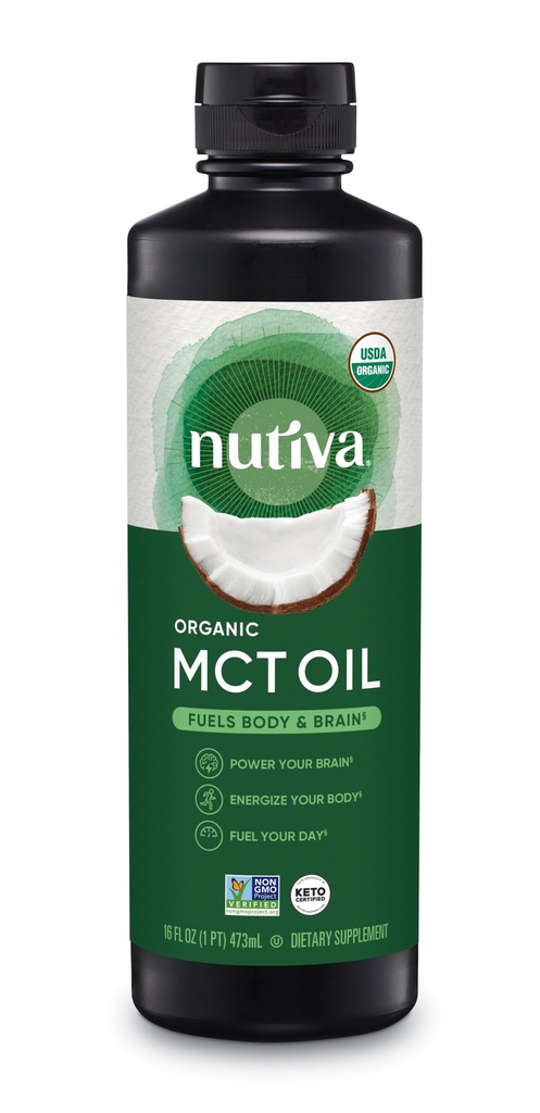 Nussive Bio MCT Öl, Kosher, Keto Friendly, USDA Certified Organic, Non-GMO, 16 Fluid Ounce (Pack von 1)