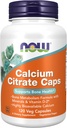 MAINTENANT compléments alimentaires, citrate de calcium avec vitamine D, magnésium, zinc, cuivre et manganèse, 120 capsules de légumes