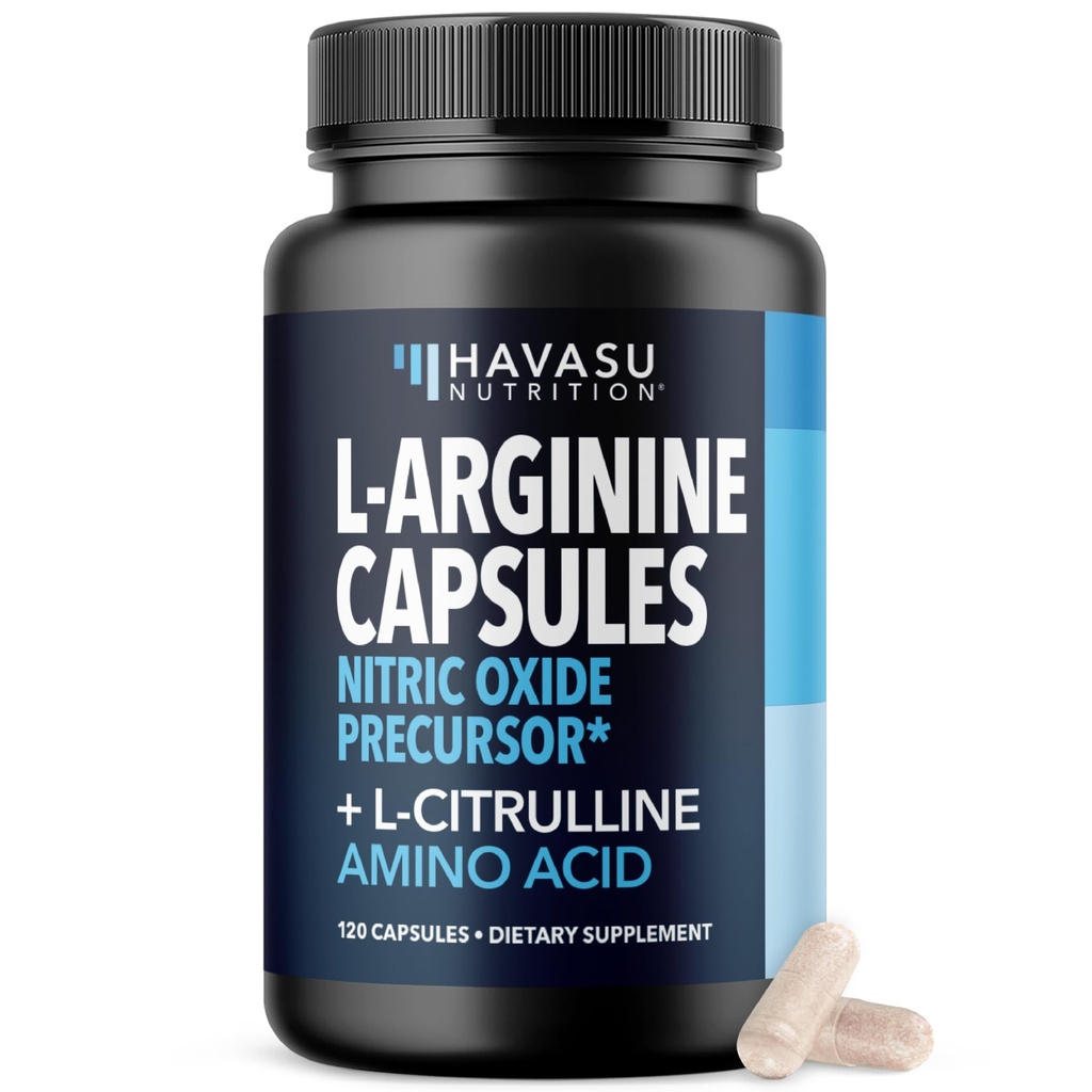 Capsules L-Arginine avec L-Citrulline - Supplément d'oxyde nitrique - L Arginine et L Citrulline Mix - 120 Compte - Capsules Vegan, non OGM pour la performance, l'endurance et le soutien musculaire - 2 mois d'approvisionnement