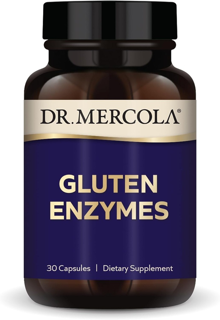 Dr. Mercola Gluten Enzyme, 30 Kapseln, Non-GMO, Glutenfrei, Sojafrei