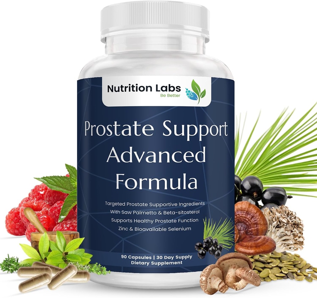 Prostate Health Support Herbal Supplement for Men with Beta Sitosterol, Selenium, Pygeum and Saw Palmetto Extract for Prostate Support and Frequent Urination - 90 CT