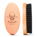 Boar Bristle Hair Beard Brush für Herren, Pocket Travel Herren Wooden Small Soft Beard Brush (Skull)