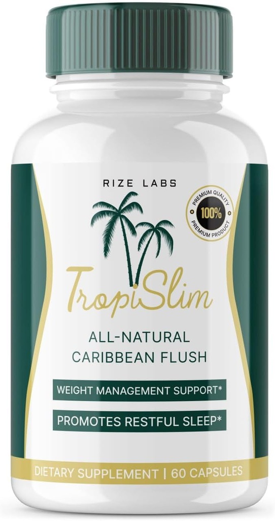 rize labs - Tropislim All Natural Caribbean Flush, Weight Loss Supplement, Slimming Kapseln für Frauen, Gesunde Lifestyle + Leaner Physique (60 Kapseln)