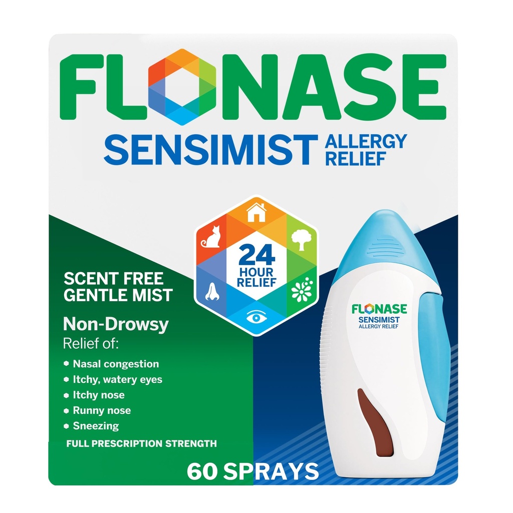 Flonase Sensimist Allergy Relief Nasenspray für Nicht-Drowsy, 24-Stunden Multi-Symptom Allergy Relief – 60 Sprays