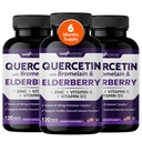 Gade Nutrition Quercetin avec Bromelain & Elderberry , Quercetin avec vitamine C et zinc , Zinc Quercetin 500mg avec vitamine D3 , Supplément quotidien de soutien immunitaire - 6 mois d'approvisionnement