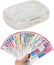 Pill Organizer mit Labels Bling Pocket Pill Case mit Aufklebern Travel Medicine Kit Holder Small Purse Pill Box Container Portable Mini Medication Storage (White & 300 Labels)