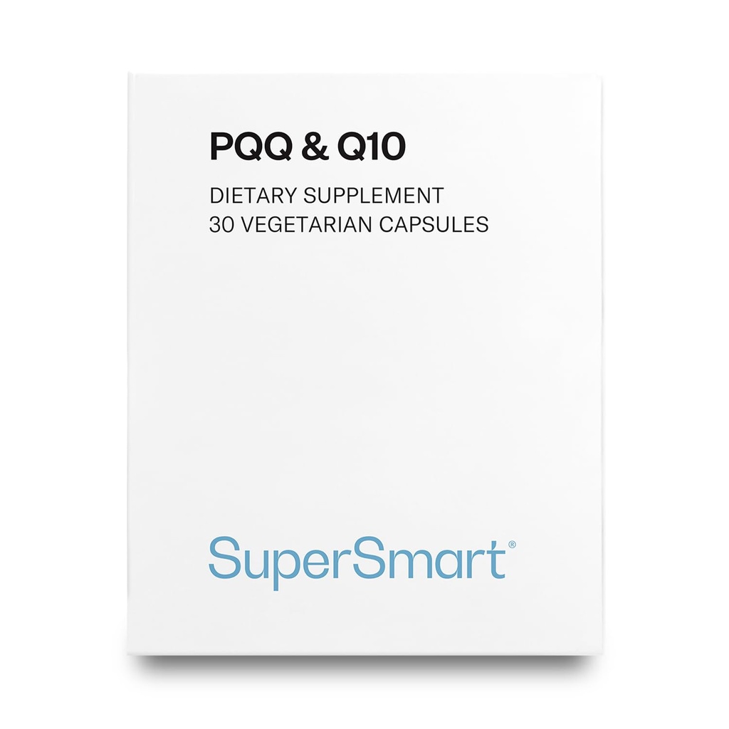 Supersmart - PQQ & Q10 (CoQ10) - Leistungsstarkes Antioxidans verwendet, um Mitochondrien zu schützen Bis zu 20% für Alterungszellen | Non-GMO & Gluten frei - 30 vegetarische Kapseln
