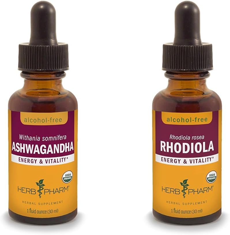 Kräuter Pharm Ashwagandha & Rhodiola Extrakte für Energie, Vitalität, Endurance & Stamina, 1 Oz Jeder