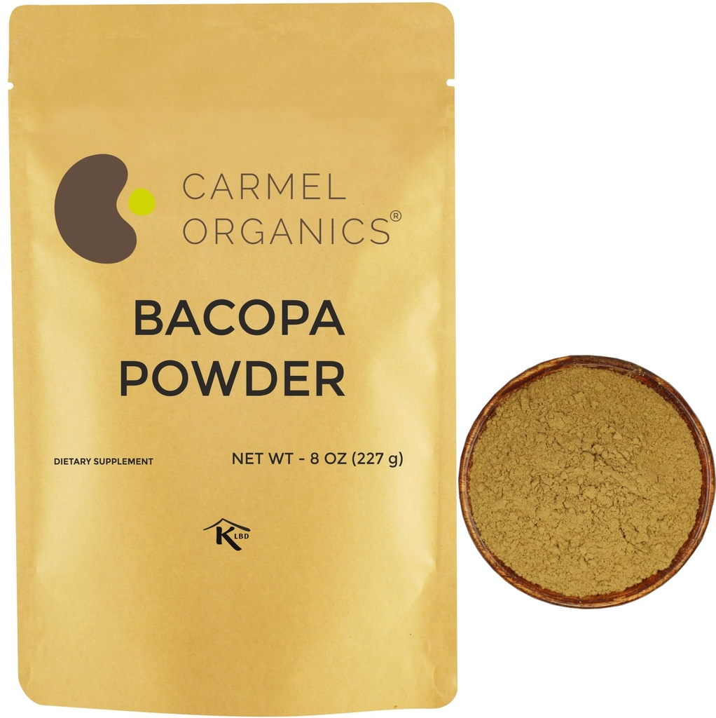 ORGANISMES DE CARMÈLE Bacopa Monnieri/Brahmi Poudre de 8 onces ou 0,5 Lb/ 227 Grams(paquet de 1)