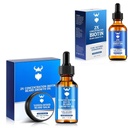 Kit de croissance de la barbe de santal avec 2X biotine pour les hommes et l'huile de croissance de la barbe, ingrédients naturels et épaississement des cheveux faciale