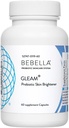Bebella Gleam Probiotic Blend Haut Beleuchtung w Glutathion-reduzierte NAC Alpha Lipoic Acid VIT C & Marine Collagen Peptide 60 Kapseln