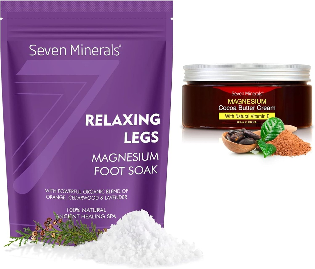 Sept minéraux Relaxing jambe Magnésium Flakes & Crème naturelle