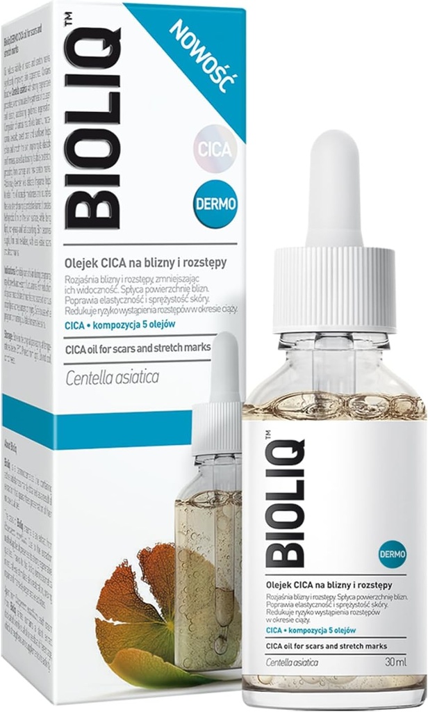 Bioliq - Dermo CICA Öl für Schals und Stretch-Marken - Reduziert die Sichtbarkeit, verbessert die Elastizität während der Schwangerschaft, 5 Öle - 30ml