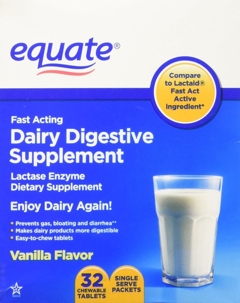 Equate - Dairy Digestive Supplement, 32 Kautabletten