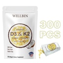 300 Stück 2 in 1 Vitamin D3 10000 iu Plus K2 (MK-7) 200 mcg, Kokosnussöl Weichgel mit Vitaminen D & K, unterstützt Knochen, Herz- und Immungesundheit - einfach zu schlucken & Non-GMO