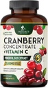 Cranberry Ergänzung Pillen 25.000mg - Hohe Potenz Vitamin C Cranberry für Damen und Herren, Urinary Tract Health Support, Sugar Free, Glutenfrei, Non-GMO, Cranberry Konzentrat Extrakt - 60 Kapseln