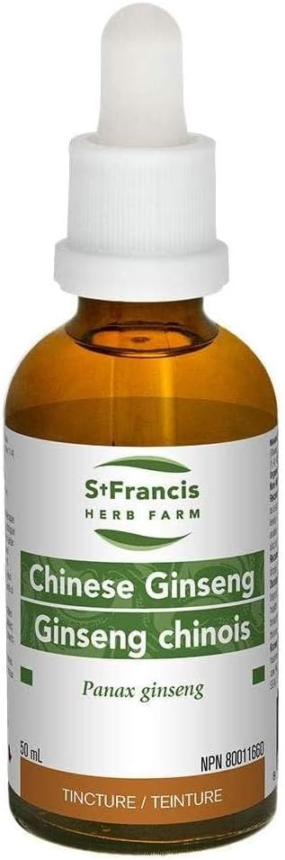 St Francis Herb Farm - Chinese Ginseng (Panax ginseng, racine) Extrait de teinture biologique certifié – traditionnellement utilisé en phytothérapie comme thérapie de soutien pour la promotion de la santé