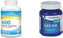 Kalzium 600mg Tabletten 400 Count & HealthWise Medikamentierter Chest Rub 4oz Cough Suppressant