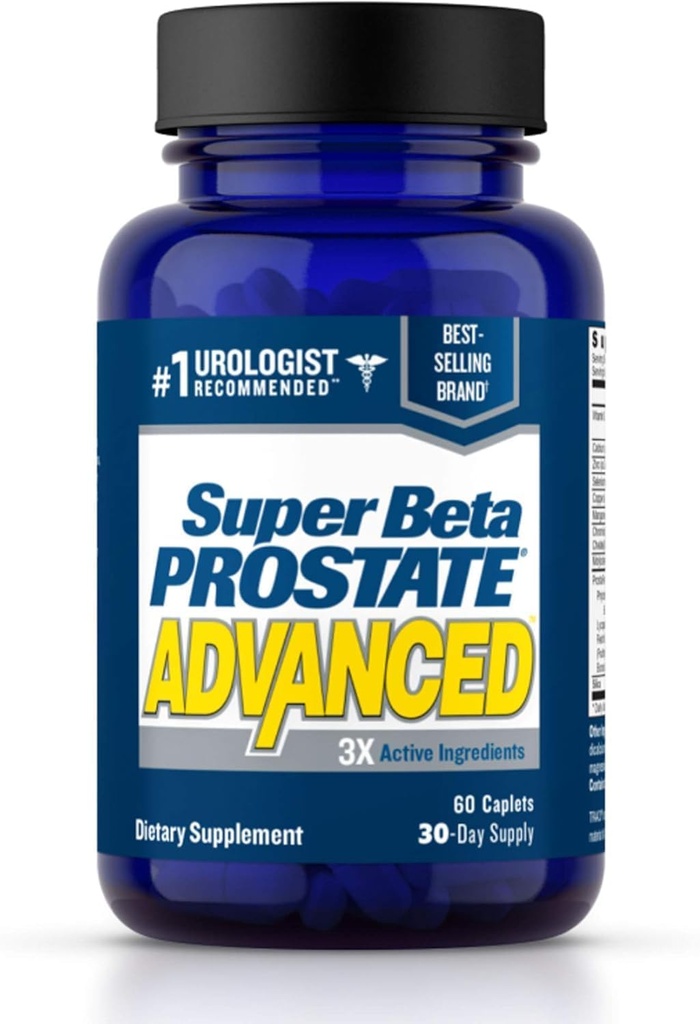 Super Beta Prostata Fortgeschrittene Prostata-Ergänzung für Männer – Reduzieren Sie Badausflüge, fördern Sie Schlaf, unterstützen Urinary Health & Bladder Emptying. Beta Sitosterol nicht Saw Palmetto. (60 Caplets, 1-Bottle)
