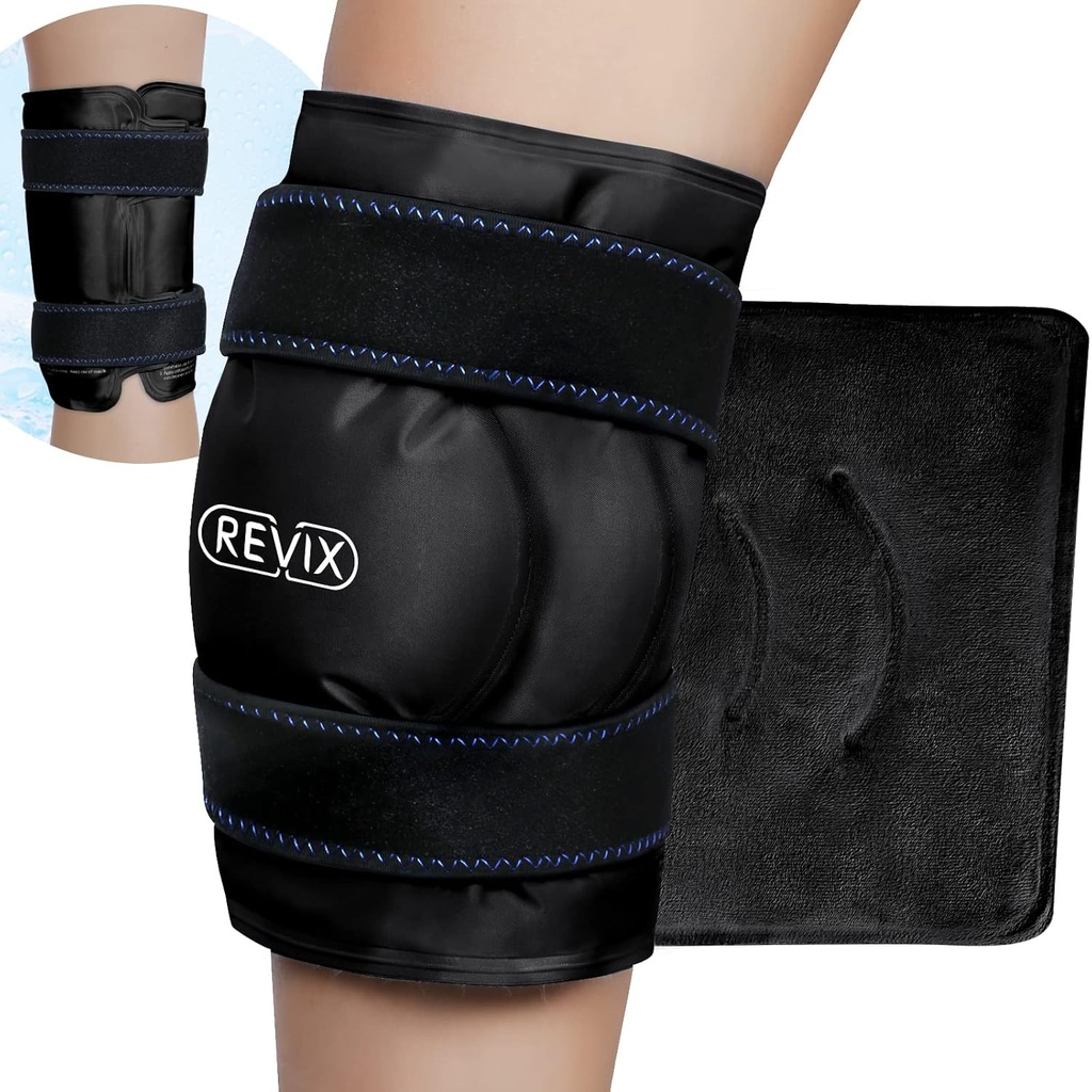 REFIX XL Ice Pack pour la récupération de remplacement de genou, Ice Wrap avec compression à froid pour le confort et la fatigue, Gel Cold Pack Wrap autour entier genou, promouvoir la flexibilité et la mobilité