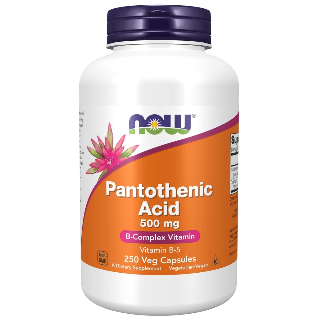 JETZT Nahrungsergänzungsmittel,Pantothensäure (Vitamin B-5) 500 mg,B-Komplexes Vitamin,250 Kapseln