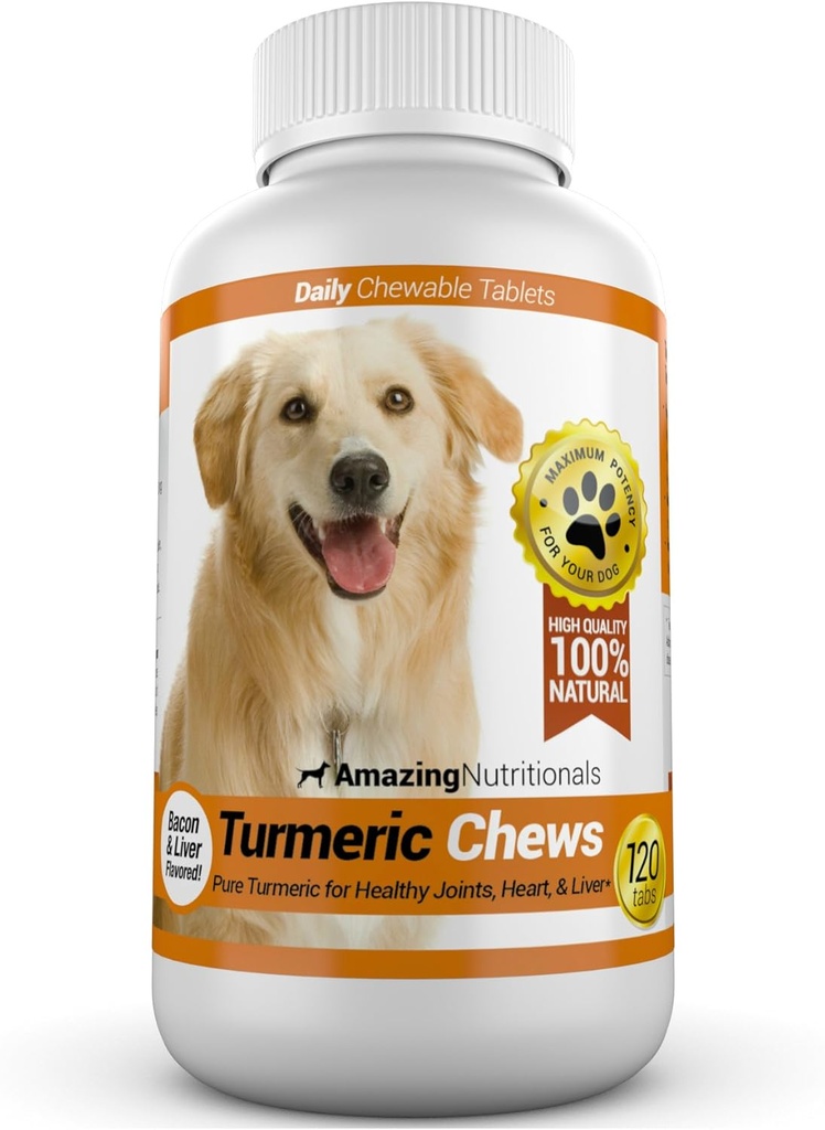 Incroyable curcuma pour chiens Curcumin animal antioxydant, élimine la douleur articulaire Inflammation, 120 Chews