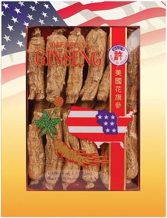 Hsu's SKU 0131-4 | Half Short Large | Cultivated American Ginseng from Marathon County, Wisconsin USA s 西 西 4oz Box, 😉