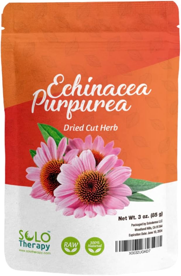 Echinacea Purpurea Kräuter 3 oz, Echinacea Purpurea Kräutertee, Getrocknete Schnitt Kräuter, wiederverschließbare Tasche, Premium-Qualität, 100% natürlich