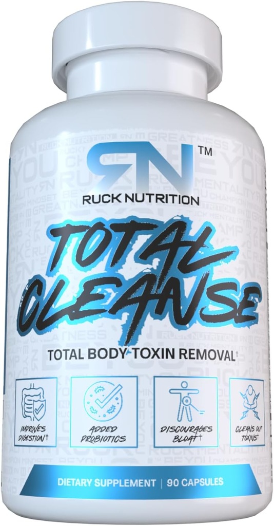 NUTRITION DE RUCK Total Nettoyez la formule de détox avancée pour le soutien digestif, perte de poids, réduction de ballonnement, flush à toxines, stimulation énergétique naturelle - avec le chardon de lait, racine de dandelion - mélange probiotique