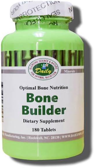 Tägliche Herstellung Bone Builder (Vitamin C, D3, K2, Calcium, Magnesium, Strontium, Boron, Silicon & Betaine Hydrochlorid) 180 Tabletten