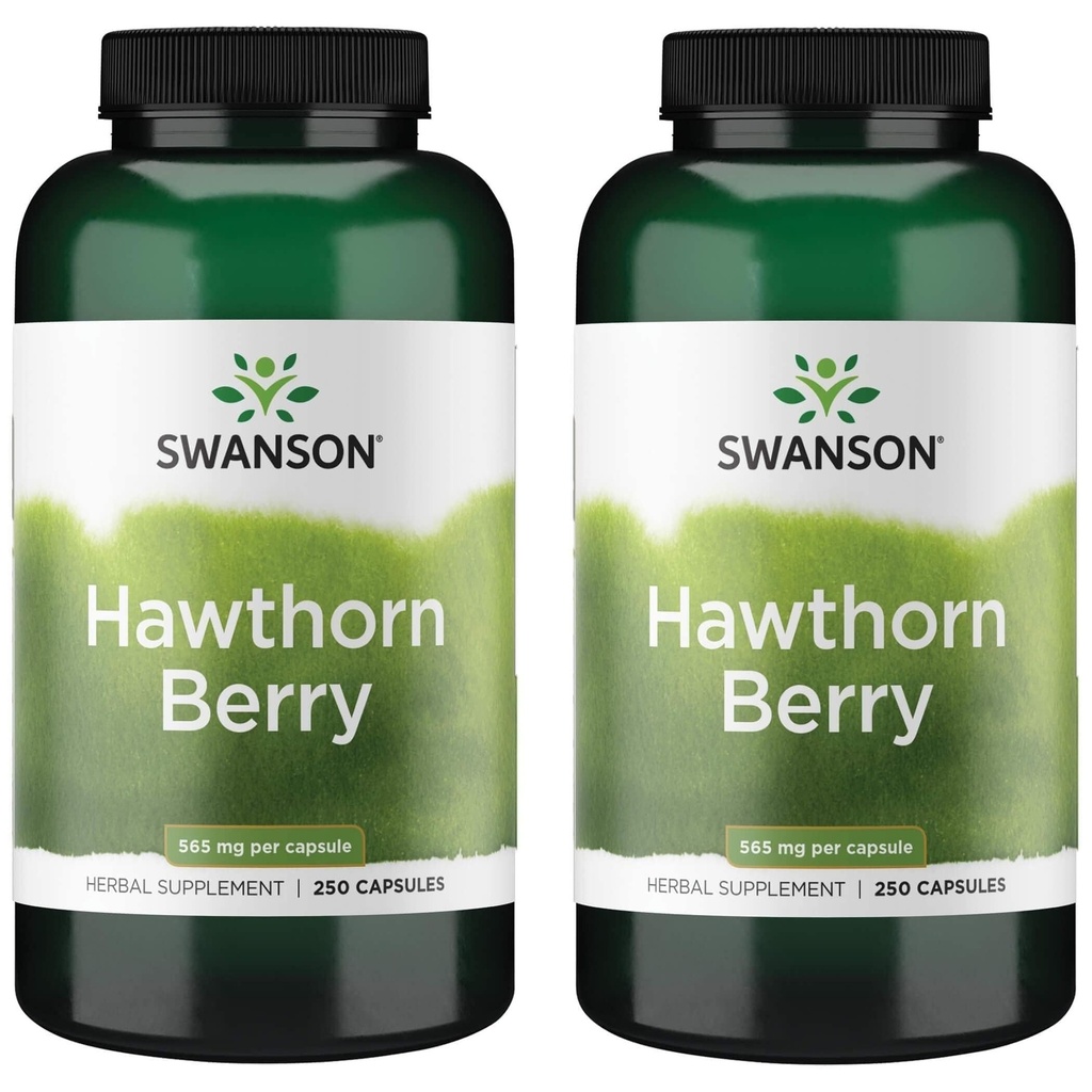 Swanson Hawthorn Berry Supplement- Antioxidante Flavonoide (250 Kapseln, 565 mg Jeder) 2 Packung