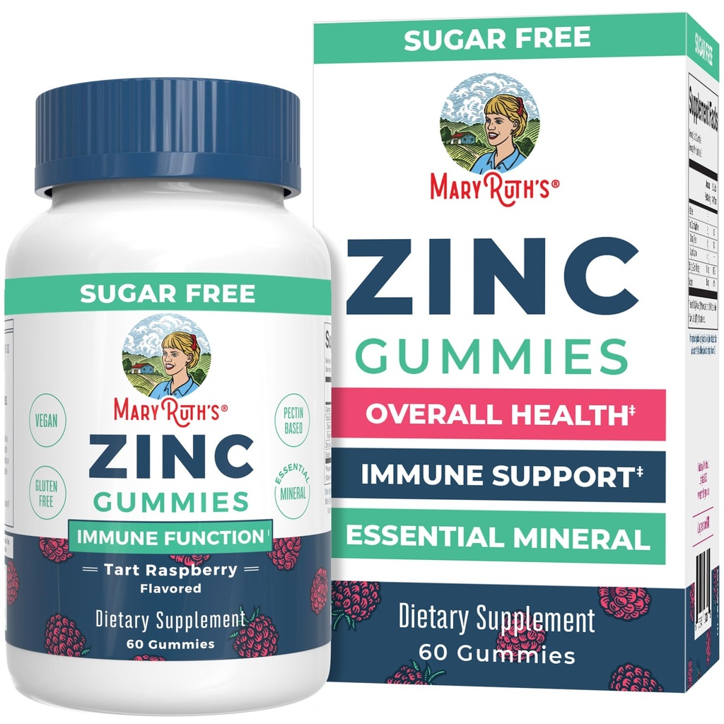 MaryRuth Organics Zinc Gummies | Zink Ergänzungen | Immununterstützung Ergänzung | Essential Mineral | Pectin basiert | Gesamtgesundheit & Wellness | Alter 14 & Up | Vegan | Non GMO | 30 Servierungen