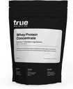 Véritable nutrition - Concentré de protéines de lactosérum - 100% poudre de protéines de lactosérum - Poudre à faible teneur en glucides à action rapide avec acides aminés essentiels - Élevée en leucine - Brownie au chocolat - 1lb.