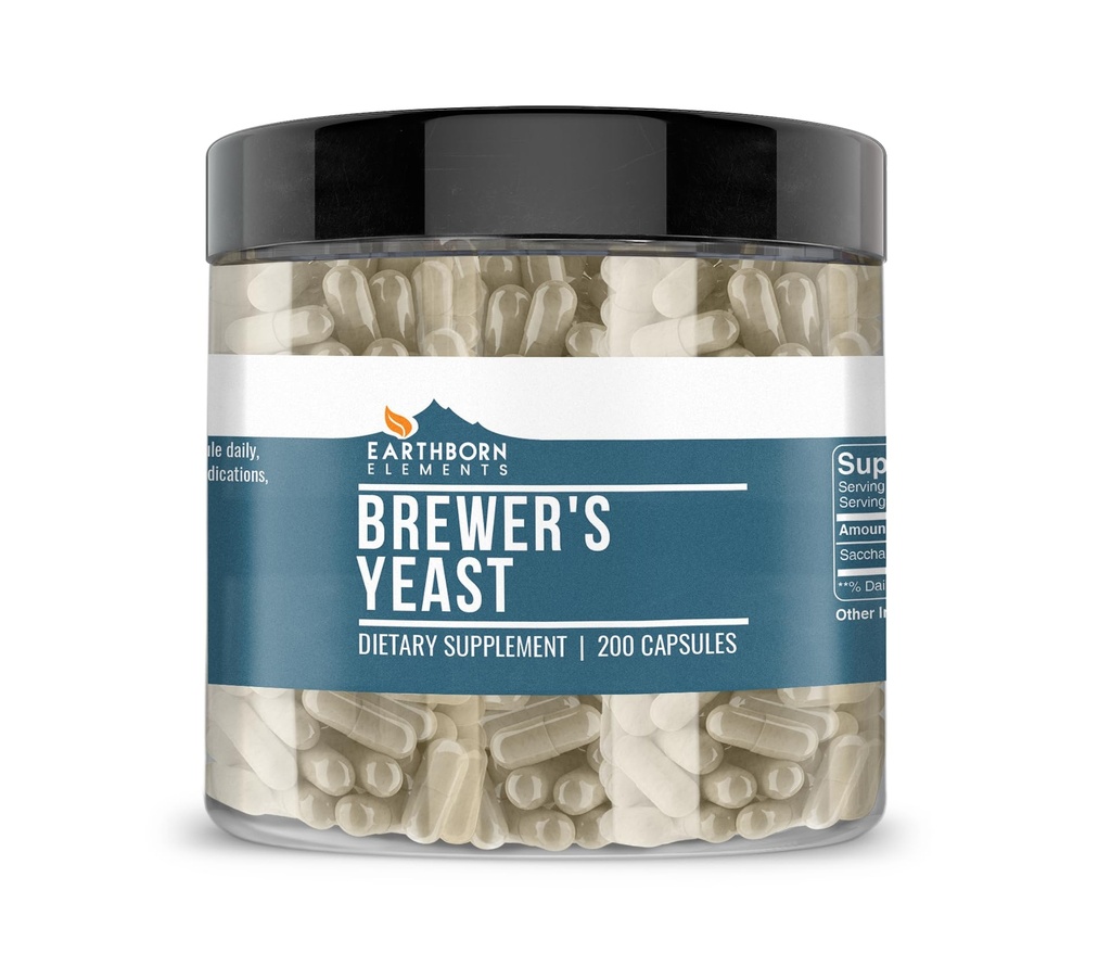 Earthborn Elements Brewer's Yeast 200 Capsules, Pure & Undiluted, keine Zusatzstoffe