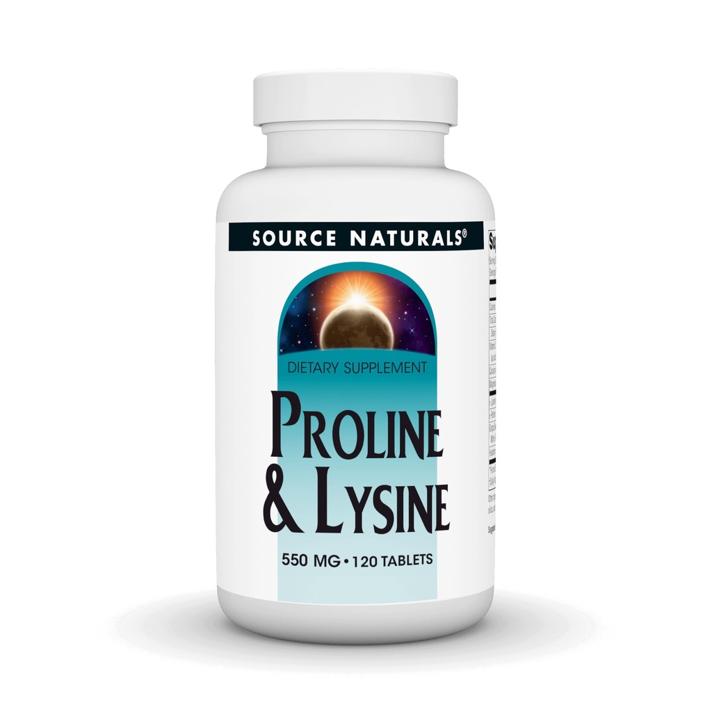 Source Naturals Proline & Lysine, 550 mg - 120 comprimés