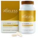 AGELESSTM: Capsules UltraMAX GoldTM, supplément anti-âge HGH pour les femmes, le vieillissement cellulaire lent, soutient la santé immunitaire, tonifiante peau plus lisse et sommeil restaurateur, gestion du poids, 90 capsules