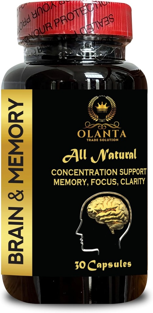 Brain Memory Supplements - Memory Recall, Memory Booster Supplements, Gingko Biloba, Unterstützung Brain Funktion, kognitive Agilität - 1 Flasche 60 Kapseln