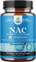 Supplément de NAC N-acétyl Cystéine avec Vanille - Supplément de N-acétylcystéine pour la santé pulmonaire et la fonction respiratoire, foie et reins Detox & Cleanse - Amino Capsules de NAC pour adultes - 90 Ct