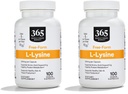 365 Von ganzem Lebensmittelmarkt, L Lysine 500 Mg Gemüsekapseln, 100 Zähler (Pack von 2)
