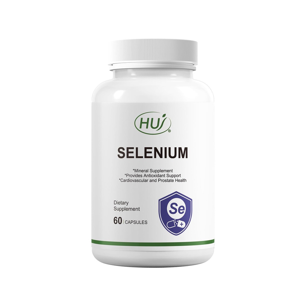 HUJ Selen-Ergänzung, 60 Kapseln, Antioxidans-Unterstützung, Mineralische Beilage